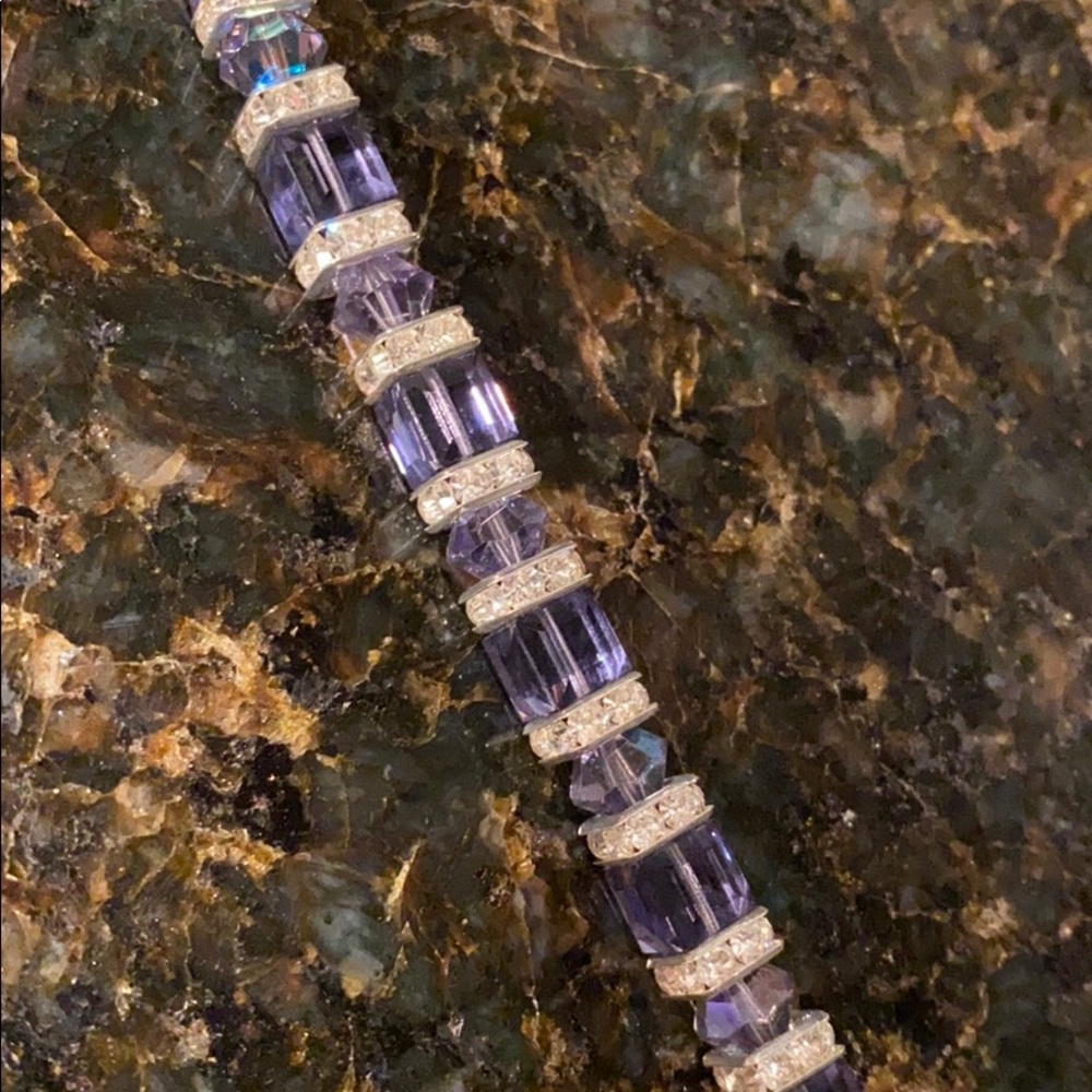 Swarovski Crystal Bracelet. Color Amethyst.